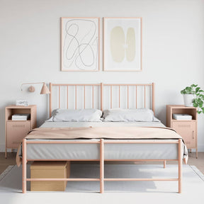 Vidaxl nachtkastjes 2 st 36x39x68 cm staal roze