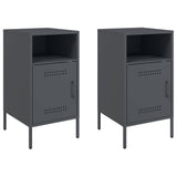 Vidaxl nachtkastjes 2 st 36x39x68 cm staal antracietkleurig