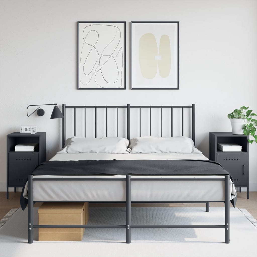 Vidaxl nachtkastjes 2 st 36x39x68 cm staal antracietkleurig