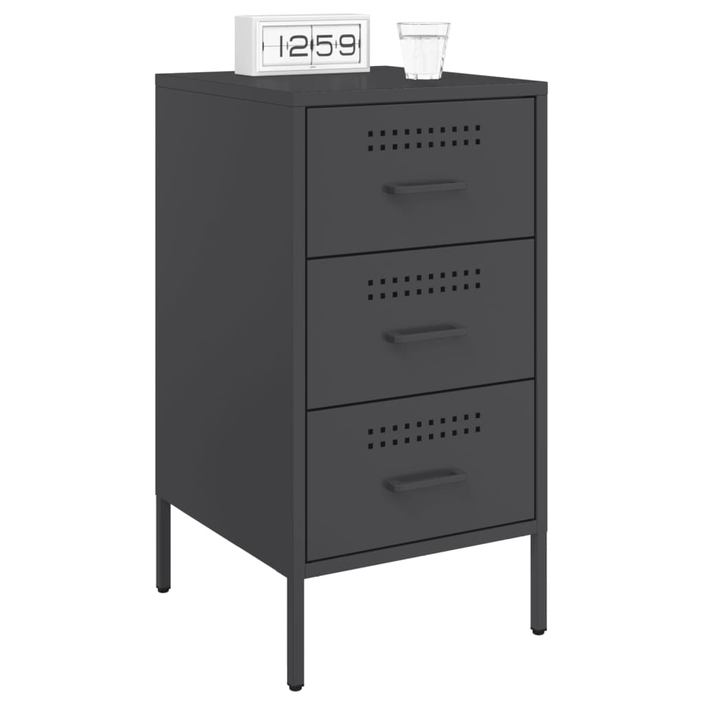 Vidaxl nachtkastjes 2 st 36x39x68 cm staal zwart