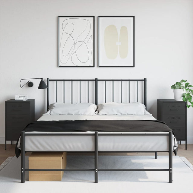Vidaxl nachtkastjes 2 st 36x39x68 cm staal zwart