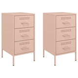 Vidaxl nachtkastjes 2 st 36x39x68 cm staal roze