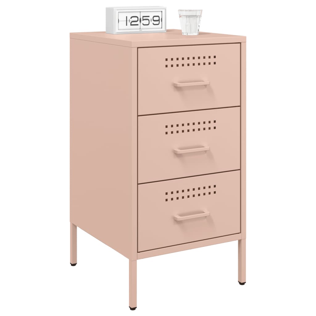 Vidaxl nachtkastjes 2 st 36x39x68 cm staal roze
