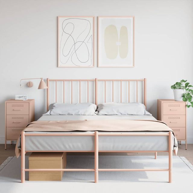 Vidaxl nachtkastjes 2 st 36x39x68 cm staal roze