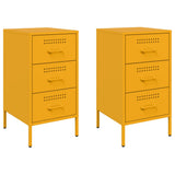 Vidaxl nachtkastjes 2 st 36x39x68 cm staal mosterdgeel
