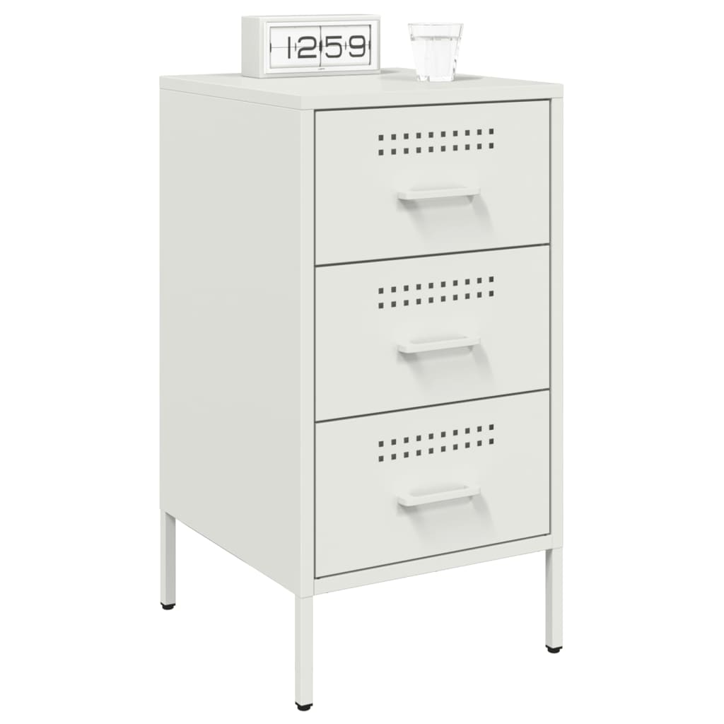 Vidaxl nachtkastjes 2 st 36x39x68 cm staal wit