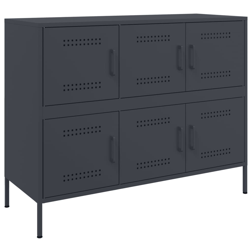 Vidaxl dressoir 100,5x39x79 cm staal antracietkleurig