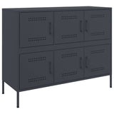 Vidaxl dressoir 100,5x39x79 cm staal antracietkleurig