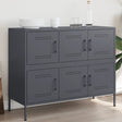 Vidaxl dressoir 100,5x39x79 cm staal antracietkleurig