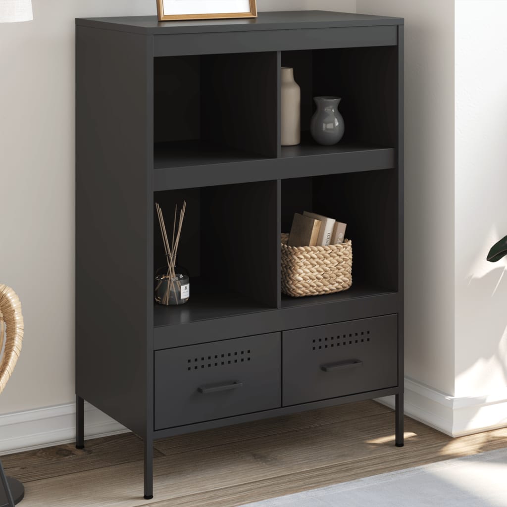 Vidaxl hoge kast 68x39x101,5 cm staal zwart