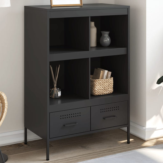 Vidaxl hoge kast 68x39x101,5 cm staal zwart