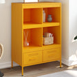 Vidaxl hoge kast 68x39x101,5 cm staal mosterdgeel