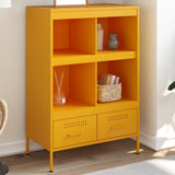 Vidaxl hoge kast 68x39x101,5 cm staal mosterdgeel