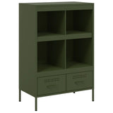 Vidaxl hoge kast 68x39x101,5 cm staal olijfgroen