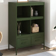 Vidaxl hoge kast 68x39x101,5 cm staal olijfgroen