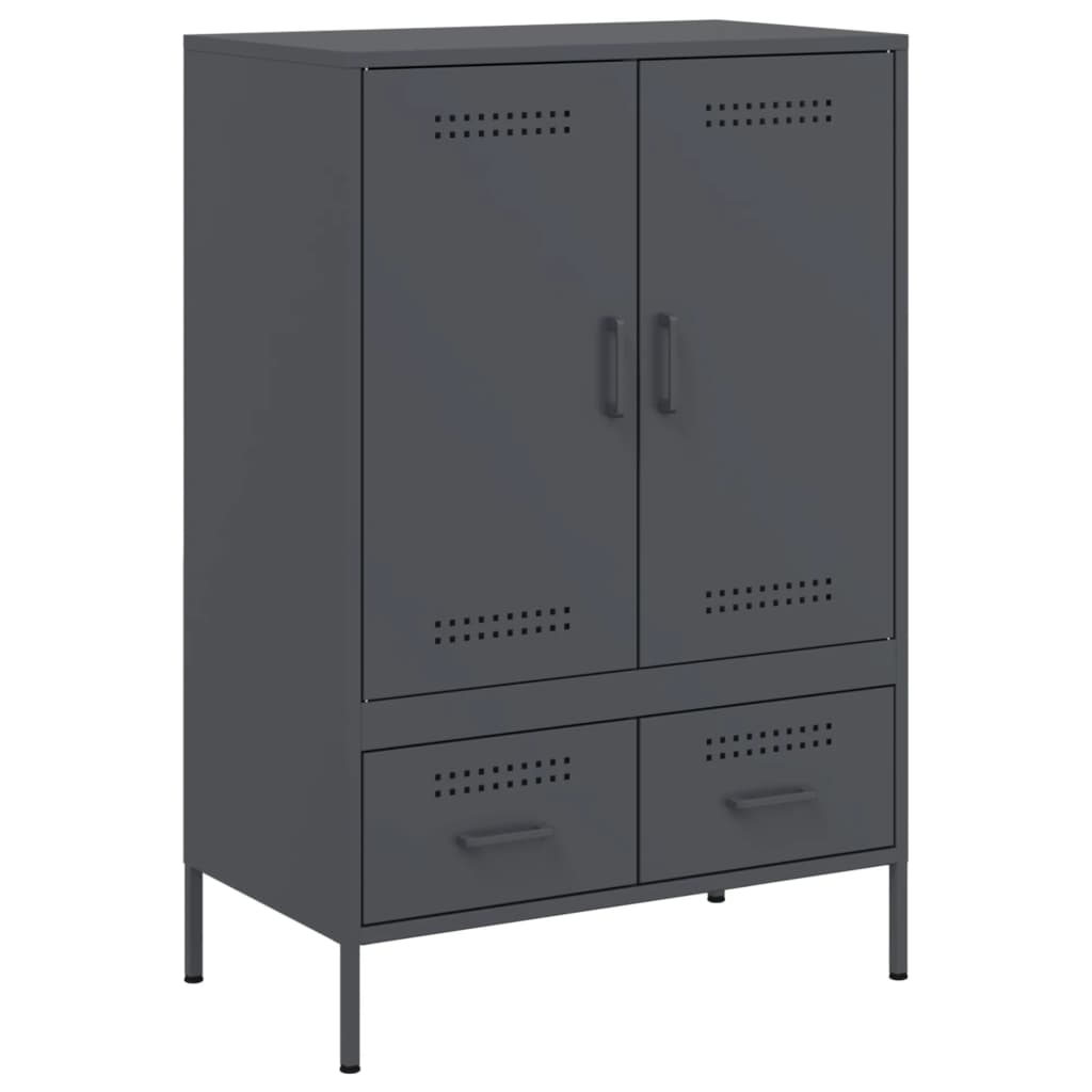 Vidaxl hoge kast 68x39x101,5 cm staal antracietkleurig