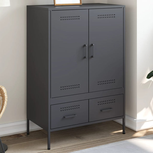 Vidaxl hoge kast 68x39x101,5 cm staal antracietkleurig