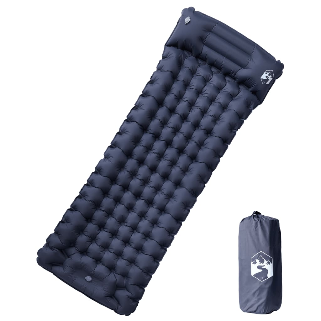 Vidaxl Campingmatratze mit Kissen selbstaufblasend 1-Personen grau