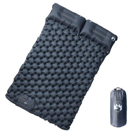 Vidaxl Campingmatratze mit Kissen selbstaufblasend 2-Personen grau
