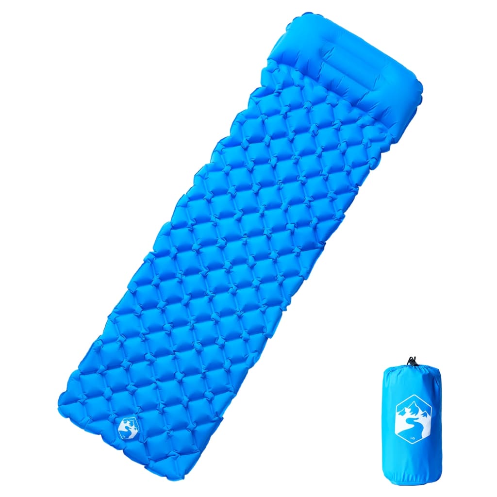 Vidaxl Campingmatratze mit Kissen aufblasbar 1-Personen blau