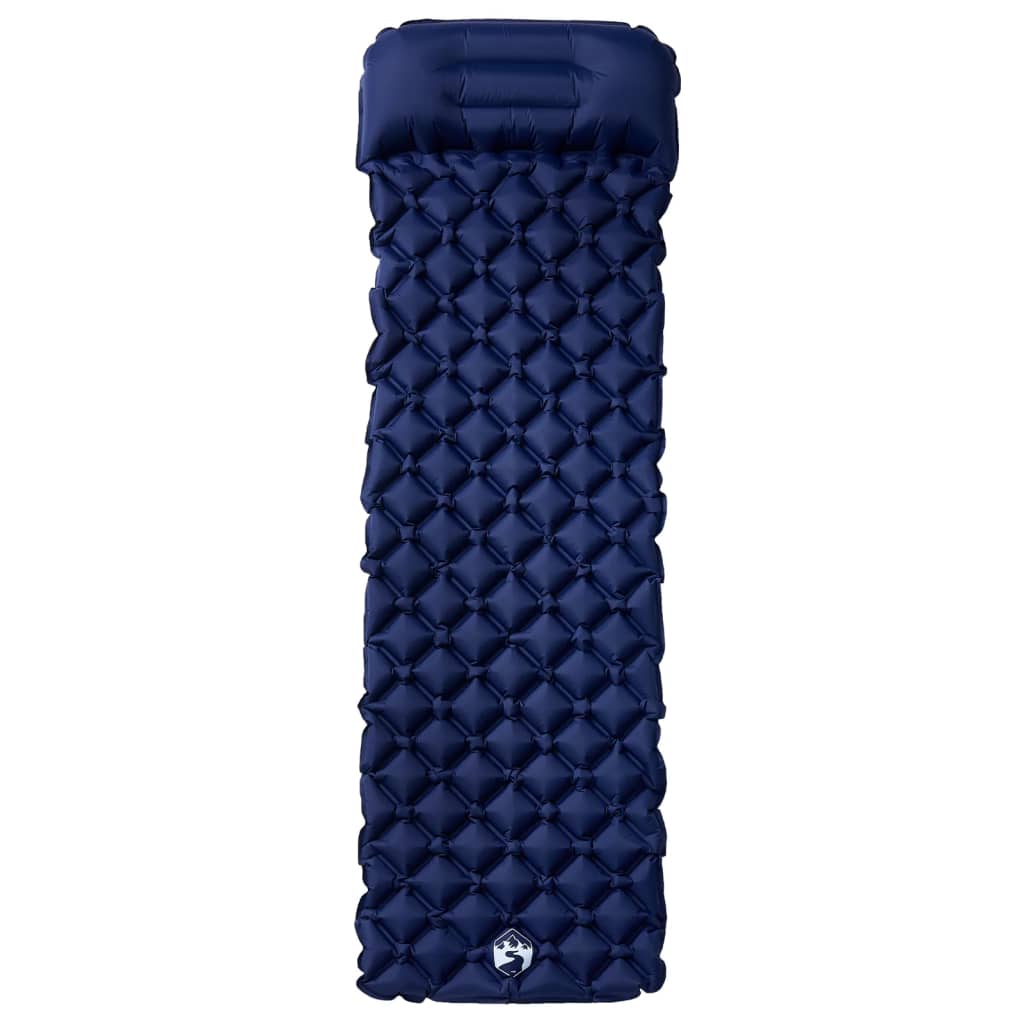 VidaXL Campingmatratze mit Kissen aufblasbar 1-Personen Marineblau
