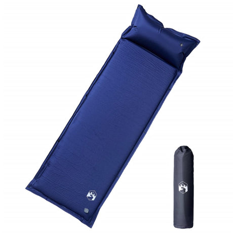 VidaXL Campingmatratze mit Kissen selbstaufblasend 1-Personen Marineblau