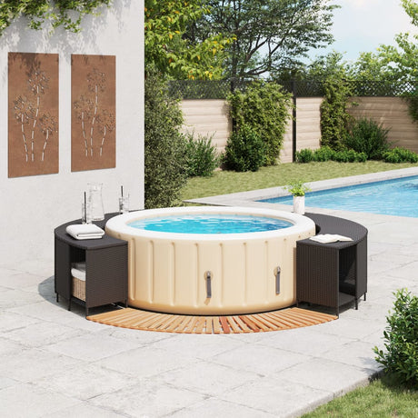 Vidaxl hottub-ombouw poly rattan en massief acaciahout zwart