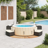 Vidaxl hottub-ombouw poly rattan en massief acaciahout zwart