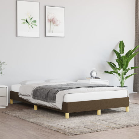 Vidaxl bedframe zonder matras 120x190 cm stof donkerbruin