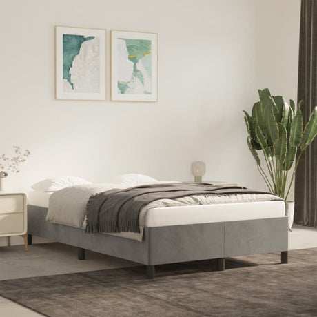 Vidaxl bedframe zonder matras 120x190 cm fluweel lichtgrijs