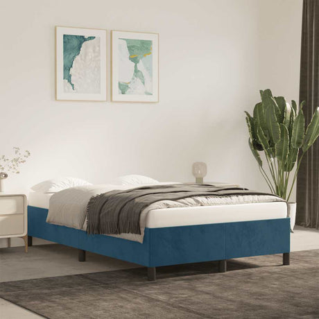Vidaxl bedframe zonder matras 120x190 cm fluweel donkerblauw