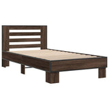 Vidaxl bedframe bewerkt hout en metaal bruin eikenkleurig 100x200 cm