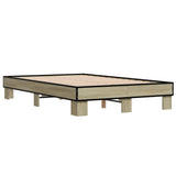 Vidaxl bedframe bewerkt hout metaal sonoma eikenkleurig 120x200 cm