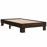 Vidaxl bedframe bewerkt hout en metaal bruin eikenkleurig 75x190 cm