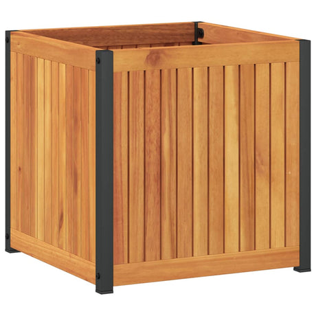 Vidaxx Pflanzgefäß 45x45x44 cm aus massivem Akazienholz und Stahl
