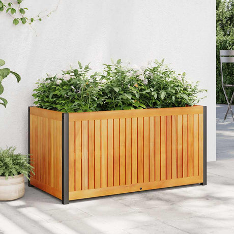Vidaxx Pflanzgefäß 85x45x44 cm aus massivem Akazienholz und Stahl