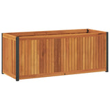 Vidaxx Pflanzgefäß 110x45x44 cm aus massivem Akazienholz und Stahl