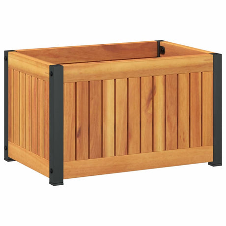 Vidaxx Pflanzgefäß 45x30x27,5 cm aus massivem Akazienholz und Stahl