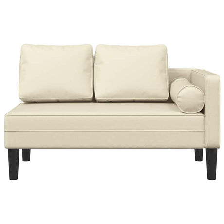 Vidaxl chaise longue met kussens kunstleer crème