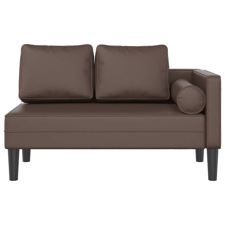 Vidaxl chaise longue met kussens kunstleer bruin
