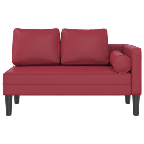 Vidaxl chaise longue met kussens kunstleer wijnrood