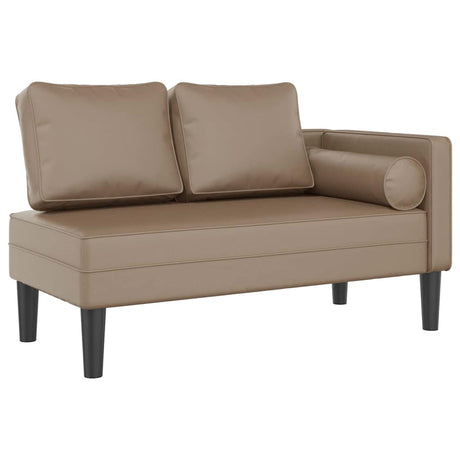 Vidaxl chaise longue met kussens kunstleer cappuccino