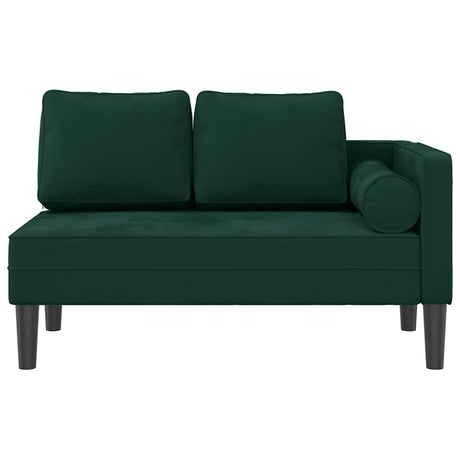Vidaxl chaise longue met kussens fluweel donkergroen
