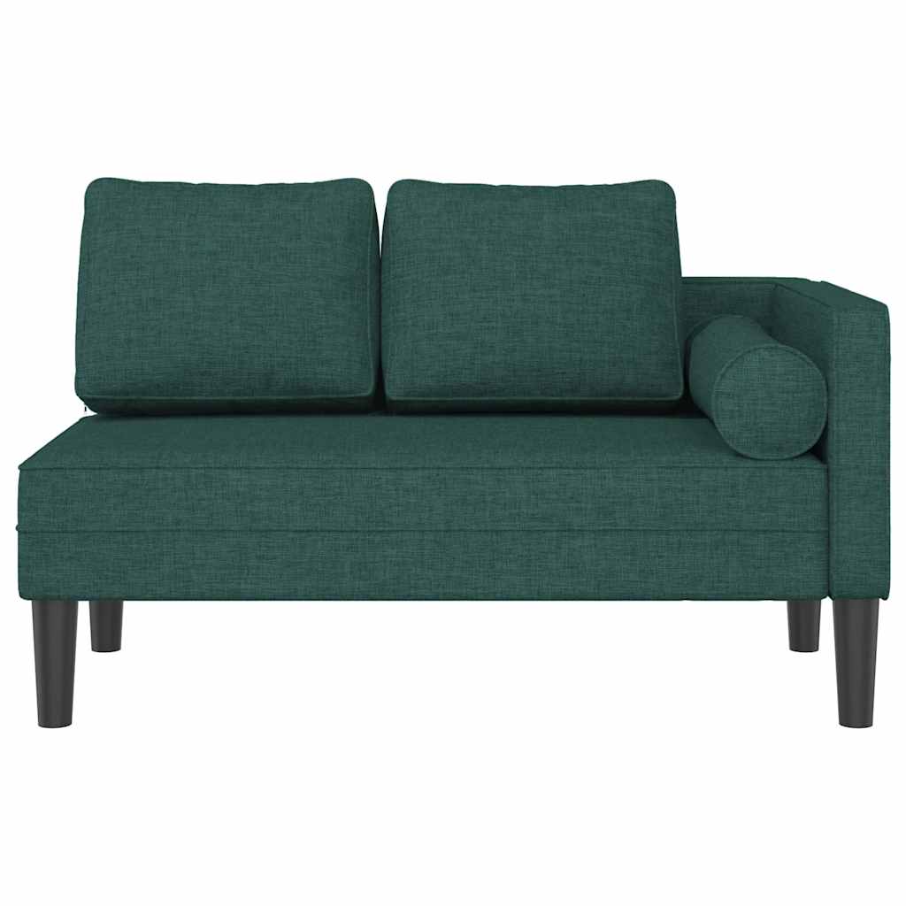 Vidaxl chaise longue met kussens stof donkergroen