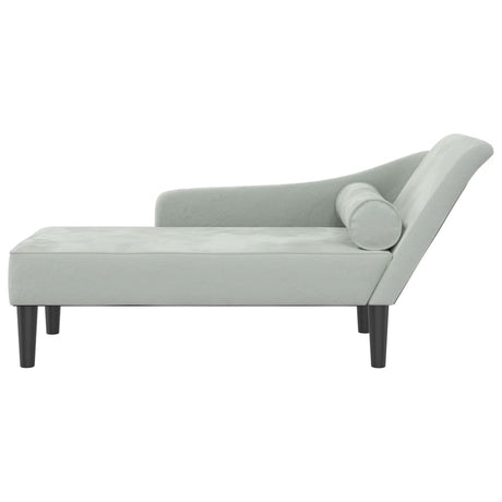 Vidaxl chaise longue met kussens fluweel lichtgrijs