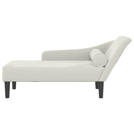 Vidaxl chaise longue met kussens fluweel crèmekleurig