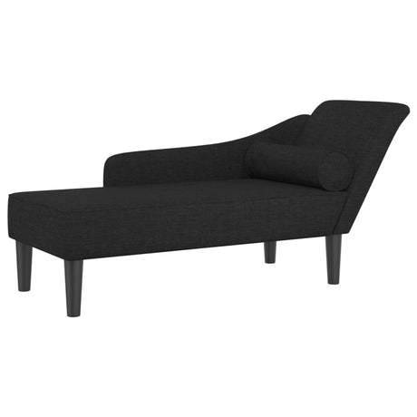 Vidaxl chaise longue met kussens stof zwart