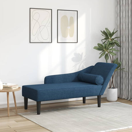 Vidaxl chaise longue met kussens stof blauw