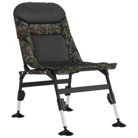 Vidaxl visstoel met verstelbare modderpoten inklapbaar camouflage