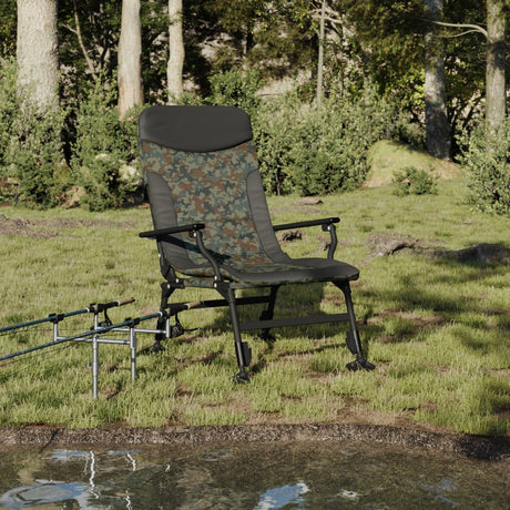 Vidaxl visstoel met armleuning inklapbaar camouflage